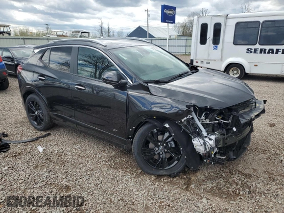 2025 Buick Encore GX Sport Touring with VIN KL4AMESL4SB156816, listed as a Copart auction lot 55428645 with 4 mi miles and Salvage title. Bid and sale history available at DreamBid. Image 4.