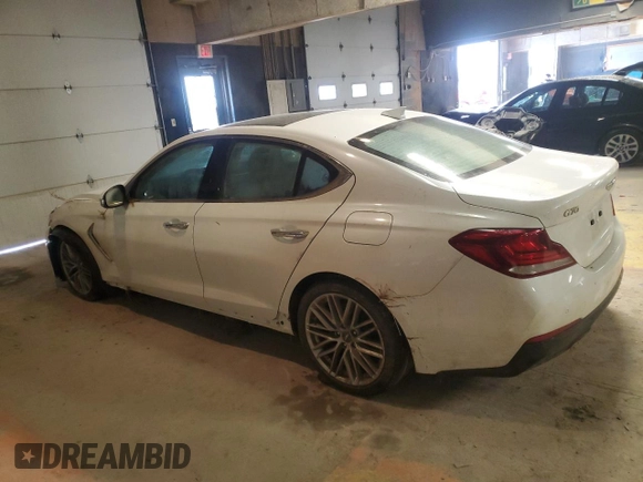 2021 Genesis G70 2.0T z VIN KMTG34LA4MU072420, wystawiony jako Copart lot #87259094 z przebiegiem 36 491 mil mil oraz Szkoda całkowita • Salvage title. Historia ofert i sprzedaży dostępna na DreamBid. Obrazek 2.