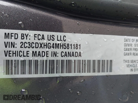 2021 Dodge Charger GT with VIN 2C3CDXHG4MH581181, listed as a IAAI auction lot 41614298 with 79,024 mi miles and . Bid and sale history available at DreamBid. Image 9.