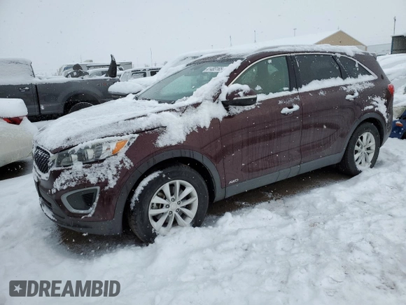2017 Kia Sorento LX with VIN 5XYPGDA3XHG267789, listed as a Copart auction lot 41483165 with 95,091 mi miles and Salvage Title. Bid and sale history available at carsss.com. Image 1.