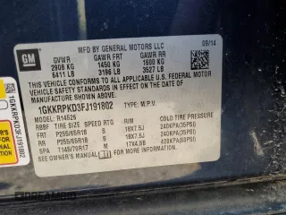2015 GMC Acadia SLE z VIN 1GKKRPKD3FJ191802, wystawiony jako Copart lot #57221885 z przebiegiem 131 654 mil mil oraz Nie do naprawy • Non repairable. Historia ofert i sprzedaży dostępna na DreamBid. Obrazek 13.