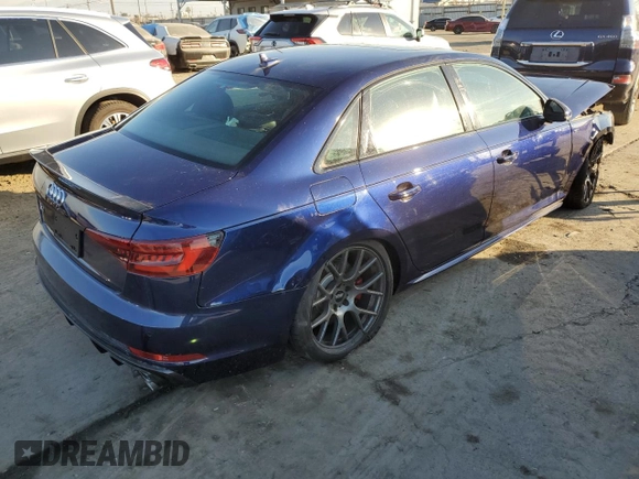 2018 Audi S4 Premium Plus with VIN WAUB4AF47JA145008, listed as a Copart auction lot 84908084 with 64,700 mi miles and Salvage Title. Bid and sale history available at carsss.com. Image 3.