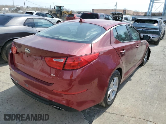 2014 Kia Optima LX with VIN 5XXGM4A75EG266643, listed as a Copart auction lot 52517575 with 109,282 mi miles and Salvage Title. Bid and sale history available at carsss.com. Image 3.