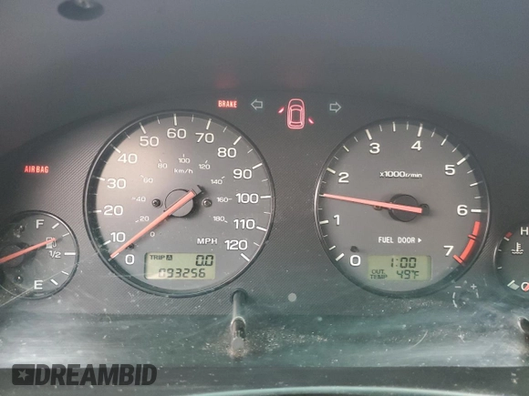 2001 Subaru Legacy with VIN 4S3BE645016202306, listed as a Copart auction lot 45784295 with 93,256 mi miles and Salvage title. Bid and sale history available at DreamBid. Image 9.