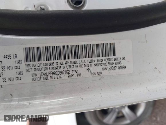2014 Jeep Patriot High Altitude with VIN 1C4NJPFA0ED667162, listed as a IAAI auction lot 41752271 with 131,038 mi miles and . Bid and sale history available at carsss.com. Image 9.