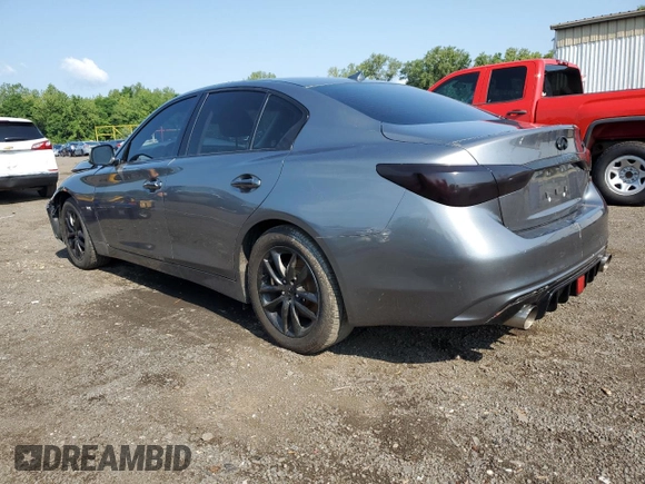 2019 Infiniti Q50 Luxe with VIN JN1EV7AR7KM557600, listed as a Copart auction lot 65713405 with 48,542 mi miles and Salvage title. Bid and sale history available at DreamBid. Image 2.