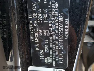 2025 Kia K4 LXS with VIN 3KPFT4DE2SE068826, listed as a Copart auction lot 50848015 with NaN miles and Clean Title. Bid and sale history available at carsss.com. Image 13.