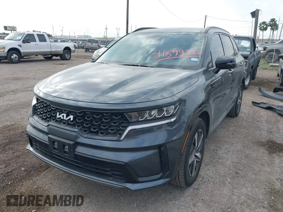 2023 Kia Sorento S with VIN 5XYRL4LC8PG246777, listed as a IAAI auction lot 41599222 with 20,856 mi miles and . Bid and sale history available at DreamBid. Image 2.
