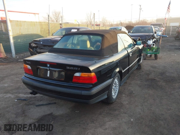 1995 BMW 3 Series 325iC with VIN WBABJ6328SJD38619, listed as a IAAI auction lot 41785146 with 93,742 mi miles. Bid and sale history available at carsss.com. Image 17.