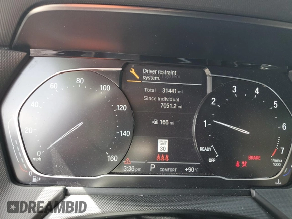 2021 BMW 2 Series 228i xDrive with VIN WBA73AK01M7G81985, listed as a Copart auction lot 59205355 with 31,441 mi miles and Salvage title. Bid and sale history available at DreamBid. Image 9.