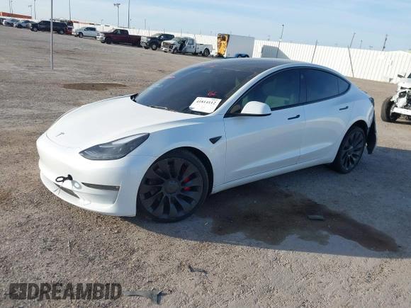 2023 Tesla Model 3 Performance z VIN 5YJ3E1EC5PF689620, wystawiony jako IAAI lot #41814112 z przebiegiem Nie podano mil oraz . Historia ofert i sprzedaży dostępna na DreamBid. Obrazek 14.