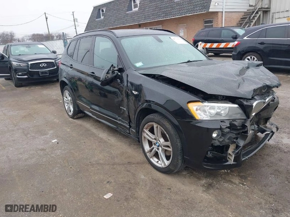 2013 BMW X3 xDrive28i with VIN 5UXWX9C54D0D02299, listed as a IAAI auction lot 41731353 with 105,066 mi miles. Bid and sale history available at carsss.com. Image 1.