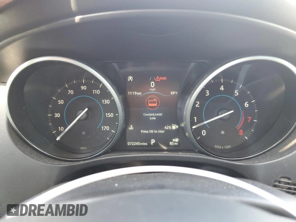 2018 Jaguar F-Pace 25t Premium with VIN SADCJ2FX4JA249783, listed as a Copart auction lot 53922445 with 72,245 mi miles and Salvage Title. Bid and sale history available at DreamBid. Image 9.