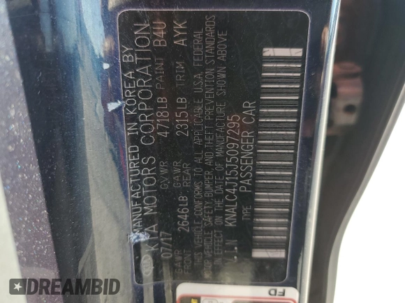2018 Kia Cadenza Premium with VIN KNALC4J15J5097295, listed as a Copart auction lot 78321474 with 120,108 mi miles and Salvage Title. Bid and sale history available at DreamBid. Image 14.