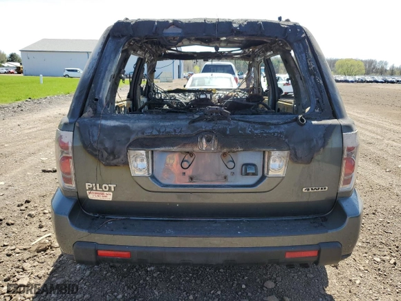 2007 Honda Pilot EX-L with VIN 5FNYF18797B019022, listed as a Copart auction lot 47069365 with 0 mi miles and Non Repairable. Bid and sale history available at carsss.com. Image 6.