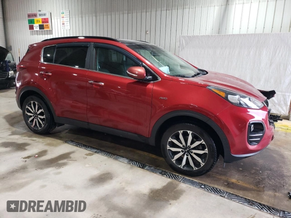2018 Kia Sportage EX with VIN KNDPNCAC1J7446998, listed as a Copart auction lot 48864255 with 90,304 mi miles and Salvage Title. Bid and sale history available at carsss.com. Image 4.