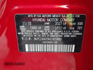 2019 Hyundai Accent SE with VIN 3KPC24A35KE065900, listed as a IAAI auction lot 41409803 with 33,917 mi miles. Bid and sale history available at carsss.com. Image 9.