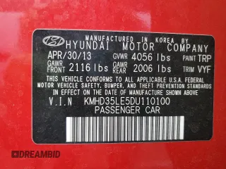 2013 Hyundai Elantra GT with VIN KMHD35LE5DU110100, listed as a Copart auction lot 77586544 with 112,422 mi miles and Salvage Title. Bid and sale history available at carsss.com. Image 12.