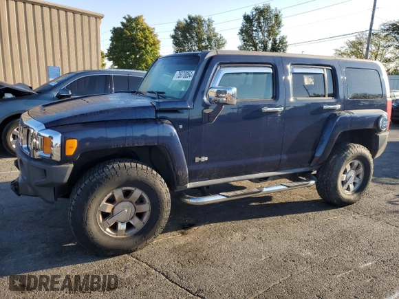 2007 Hummer H3 SUV with VIN 5GTDN13E778225780, listed as a Copart auction lot 75070054 with 168,035 mi miles and Clean Title. Bid and sale history available at carsss.com. Image 1.