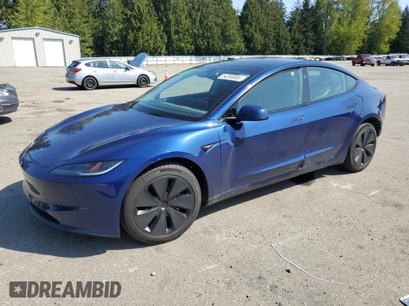 2024 Tesla Model 3 z VIN 5YJ3E1EA2RF846411, wystawiony jako Copart lot #54396985 z przebiegiem 5 162 mil mil oraz Szkoda całkowita • Salvage title. Historia ofert i sprzedaży dostępna na DreamBid. Obrazek 1.