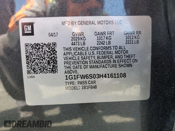 2017 Chevrolet Bolt EV LT with VIN 1G1FW6S03H4161108, listed as a Copart auction lot 52721205 with 33,887 mi miles and Salvage title. Bid and sale history available at DreamBid. Image 14.