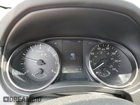 2020 Nissan Rogue SV z VIN JN8AT2MT5LW041919, wystawiony jako Copart lot #59590795 z przebiegiem 57 174 mil mil oraz Szkoda całkowita • Salvage title. Historia ofert i sprzedaży dostępna na DreamBid. Obrazek 9.
