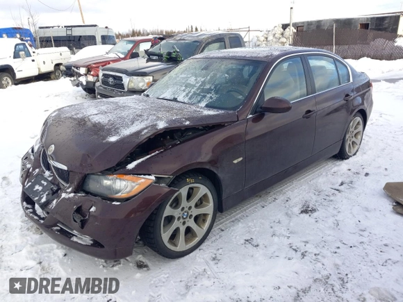 2007 BMW 3 Series 335xi with VIN WBAVD53567A008796, listed as a Copart auction lot 77637554 with 101,713 mi miles and Salvage Title. Bid and sale history available at carsss.com. Image 1.