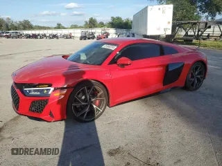 2023 Audi R8 performance quattro with VIN WUACEAFX6P7902424, listed as a Copart auction lot 81065204 with 6,222 mi miles and Salvage Title. Bid and sale history available at DreamBid. Image 1.
