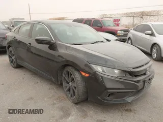 2019 Honda Civic Sedan Sport with VIN 19XFC2F85KE007482, listed as a IAAI auction lot 41545624 with 86,327 mi miles. Bid and sale history available at carsss.com. Image 1.