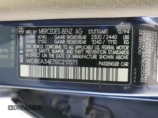 1995 Mercedes-Benz 400 E z VIN WDBEA34E7SC217071, wystawiony jako Copart lot #58014415 z przebiegiem 111 880 mil mil oraz Czysty tytuł • Clean title. Historia ofert i sprzedaży dostępna na DreamBid. Obrazek 12.