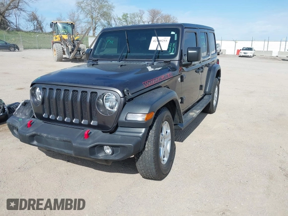 2019 Jeep Wrangler Unlimited Sport S with VIN 1C4HJXDG0KW541940, listed as a IAAI auction lot 42100255 with 68,309 mi miles and . Bid and sale history available at DreamBid. Image 19.