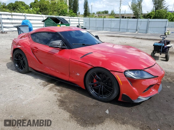 2020 Toyota GR Supra 3.0 with VIN WZ1DB4C09LW026422, listed as a Copart auction lot 65438704 with 58,505 mi miles and Salvage Title. Bid and sale history available at carsss.com. Image 4.