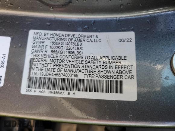 2023 Acura Integra Technology with VIN 19UDE4H68PA003169, listed as a Copart auction lot 50195695 with 19,041 mi miles and Salvage Title. Bid and sale history available at DreamBid. Image 12.