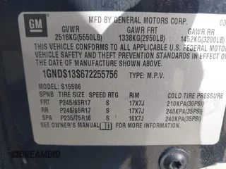 2007 Chevrolet TrailBlazer LS with VIN 1GNDS13S672255756, listed as a IAAI auction lot 42080597 with 194,335 mi miles. Bid and sale history available at carsss.com. Image 9.