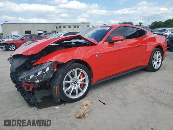2024 Ford Mustang GT with VIN 1FA6P8CF5R5425448, listed as a Copart auction lot 55975225 with 9,391 mi miles and Salvage title. Bid and sale history available at DreamBid. Image 1.