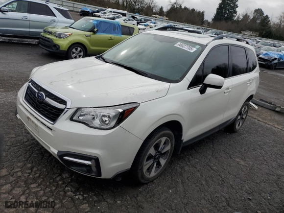 2018 Subaru Forester Limited with VIN JF2SJAJC9JH401605, listed as a Copart auction lot 46027705 with 64,147 mi miles and Salvage Title. Bid and sale history available at carsss.com. Image 1.