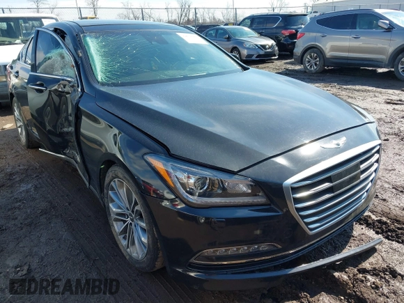 2017 Genesis G80 3.8L with VIN KMHGN4JEXHU178323, listed as a IAAI auction lot 41678966 with 63,268 mi miles. Bid and sale history available at carsss.com. Image 1.