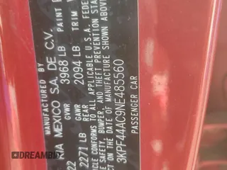 2022 Kia Forte GT with VIN 3KPF44AC9NE485560, listed as a Copart auction lot 51608625 with 49,841 mi miles and Salvage Title. Bid and sale history available at carsss.com. Image 15.