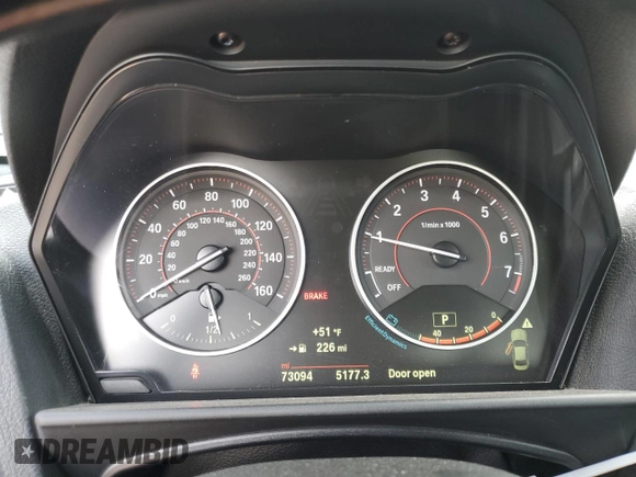 2015 BMW 2 Series 228i with VIN WBA1F5C57FV257639, listed as a Copart auction lot 86645114 with 73,094 mi miles and Salvage Title. Bid and sale history available at carsss.com. Image 9.