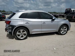 2023 Audi Q5 S line Prestige with VIN WA1FAAFY7P2061803, listed as a Copart auction lot 59907565 with 14,614 mi miles and Salvage title. Bid and sale history available at DreamBid. Image 3.