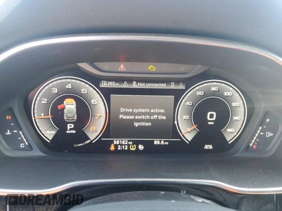 2020 Audi Q3 Premium Plus with VIN WA1BECF36L1121959, listed as a Copart auction lot 47744075 with 56,162 mi miles and Salvage Title. Bid and sale history available at carsss.com. Image 9.
