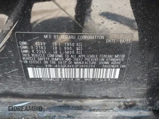 2023 Subaru Impreza Premium z VIN 4S3GKAV63P3606204, wystawiony jako IAAI lot #42100222 z przebiegiem Nie podano mil oraz . Historia ofert i sprzedaży dostępna na DreamBid. Obrazek 9.