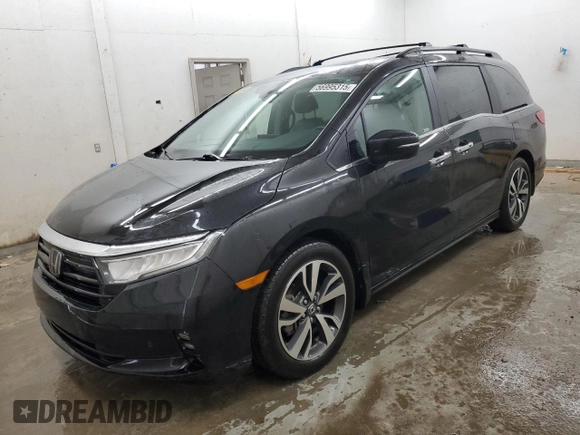 2022 Honda Odyssey Touring with VIN 5FNRL6H88NB051038, listed as a Copart auction lot 56995315 with 108,534 mi miles and Salvage title. Bid and sale history available at DreamBid. Image 1.
