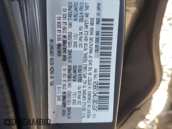 2017 Mazda CX-9 Signature with VIN JM3TCBEY3H0129528, listed as a Copart auction lot 42343375 with 83,744 mi miles and Salvage Title. Bid and sale history available at carsss.com. Image 13.