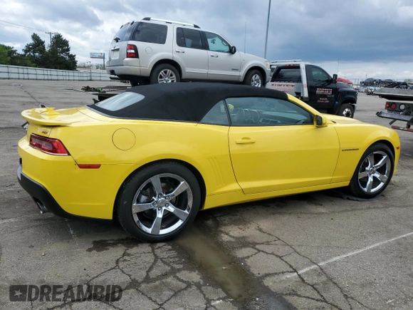 2014 Chevrolet Camaro LT z VIN 2G1FC3D36E9289852, wystawiony jako Copart lot #54087505 z przebiegiem 111 182 mil mil oraz Szkoda całkowita • Salvage title. Historia ofert i sprzedaży dostępna na DreamBid. Obrazek 3.