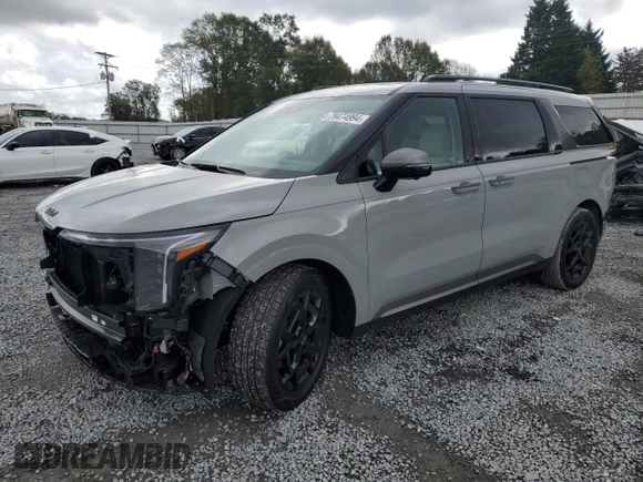 2025 Kia Carnival SX Prestige with VIN KNDNE5K33S6479557, listed as a Copart auction lot 79474994 with 327 mi miles and Salvage Title. Bid and sale history available at DreamBid. Image 1.