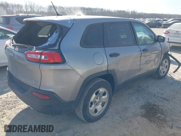 2016 Jeep Cherokee Sport with VIN 1C4PJMAB6GW294157, listed as a IAAI auction lot 41786025 with 181,437 mi miles and . Bid and sale history available at DreamBid. Image 4.