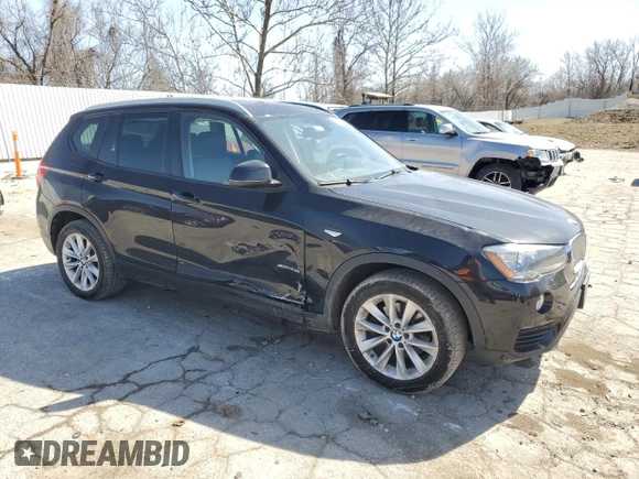 2016 BMW X3 xDrive28i with VIN 5UXWX9C50G0D69504, listed as a Copart auction lot 48207305 with 116,784 mi miles and Salvage Title. Bid and sale history available at DreamBid. Image 4.