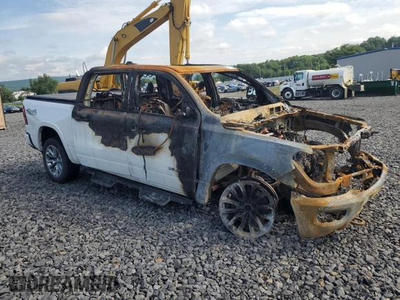 2020 Ram 1500 Laramie with VIN 1C6SRFJM9LN213594, listed as a Copart auction lot 61912715 with Not provided miles and Salvage title. Bid and sale history available at DreamBid. Image 4.