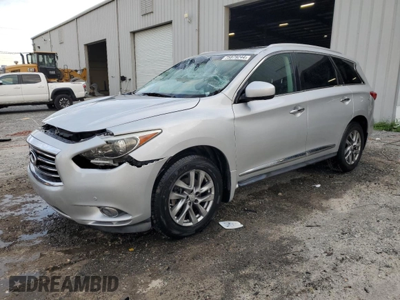 2013 Infiniti JX35 with VIN 5N1AL0MM5DC332332, listed as a Copart auction lot 75879244 with 159,209 mi miles and Salvage Title. Bid and sale history available at carsss.com. Image 1.